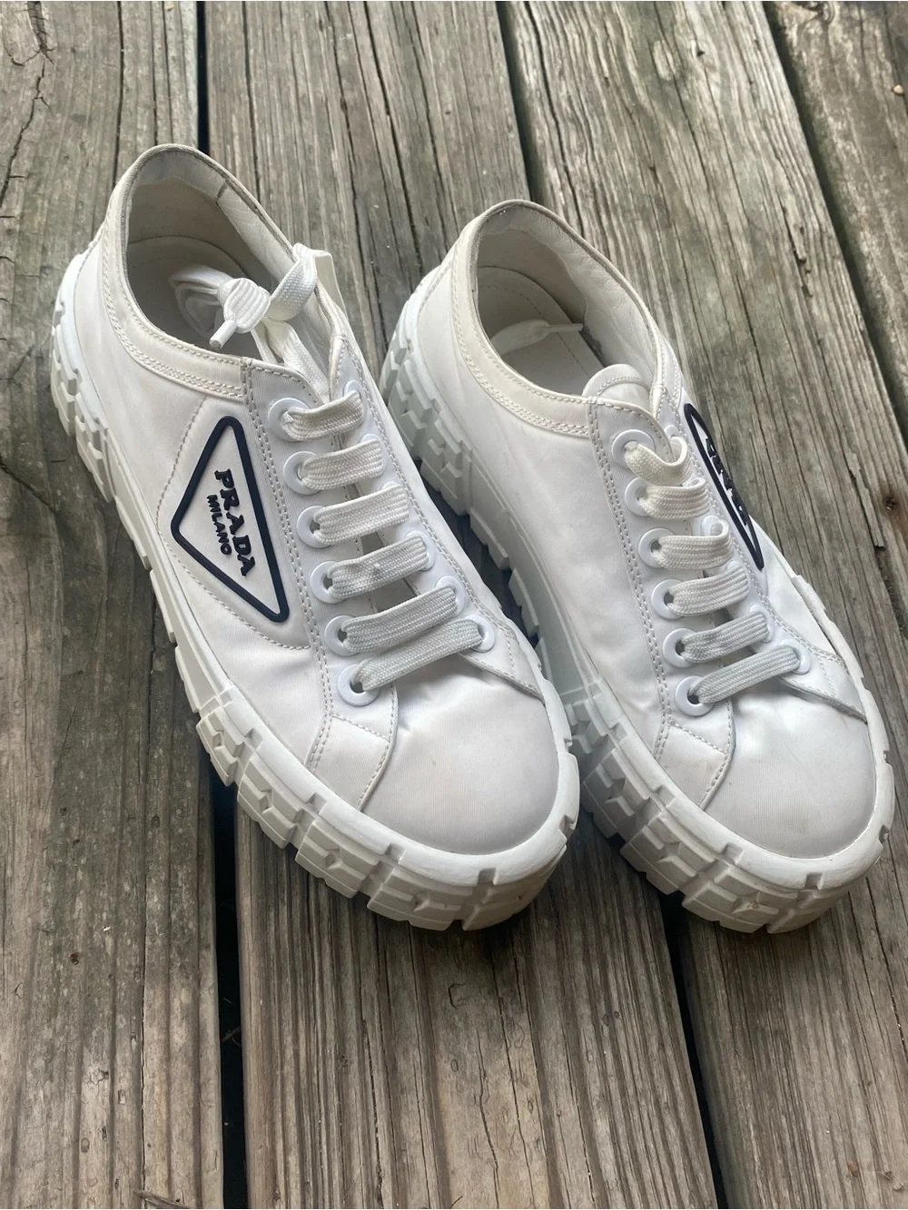 👟DOUBLE WHEEL RE-NYLON GABARDINE Inspired Platform Sneakers!! 🤩 high quality!!